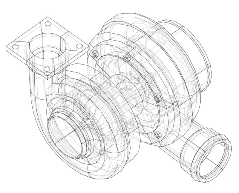 dibujo del turbocompresor